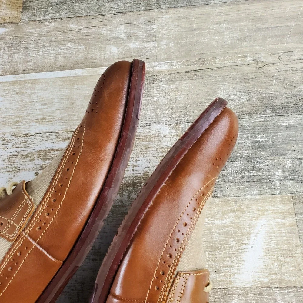 Johnston & Murphy Garner Mens Oxford Shoes Sz 13 M Brown Leather Wingtip Lace Up